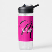 Minimalistische moderne monogram initiaal naam hot waterfles (Links)