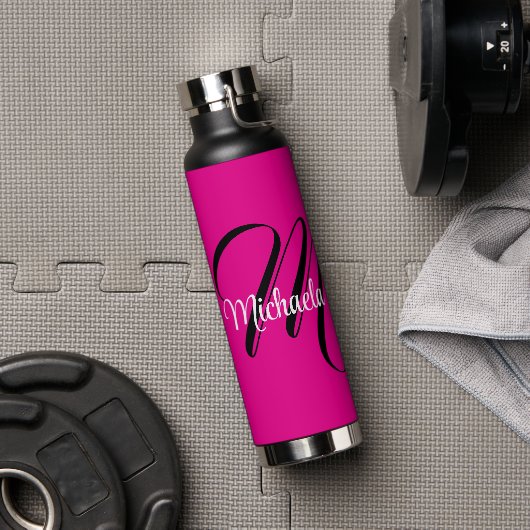 Minimalistische moderne monogram initiaal naam hot waterfles (Gym)