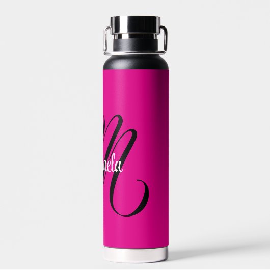Minimalistische moderne monogram initiaal naam hot waterfles (Achterkant)