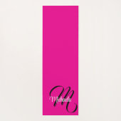 Minimalistische moderne monogram initiaal naam hot yogamat (Achterkant)