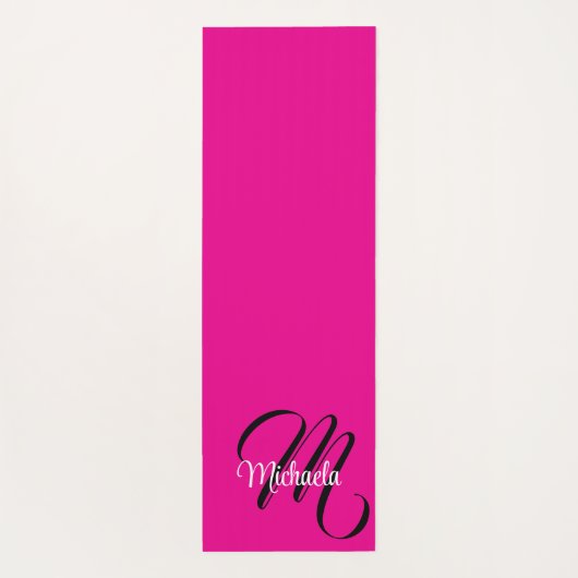 Minimalistische moderne monogram initiaal naam hot yogamat (Achterkant)