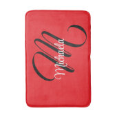 Minimalistische moderne monogram initiaal naam roo badmat (Voorkant Verticaal)