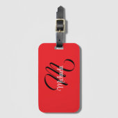 Minimalistische moderne monogram initiaal naam roo bagagelabel (Voorkant (verticaal))