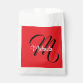 Minimalistische moderne monogram initiaal naam roo bedankzakje (Voorkant)