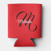 Minimalistische moderne monogram initiaal naam roo blikjeskoeler (Voorkant)