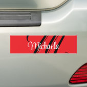 Minimalistische moderne monogram initiaal naam roo bumpersticker (Op auto)