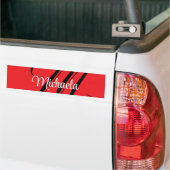 Minimalistische moderne monogram initiaal naam roo bumpersticker (Op Truck)