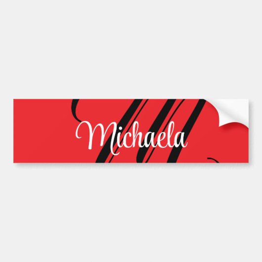 Minimalistische moderne monogram initiaal naam roo bumpersticker (Voorkant)