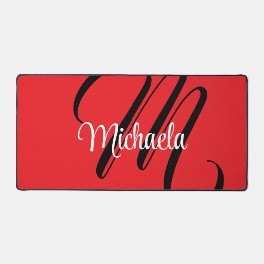 Minimalistische moderne monogram initiaal naam roo bureaumat (Voorkant)