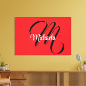 Minimalistische moderne monogram initiaal naam roo canvas afdruk (Insitu (Woonkamer))