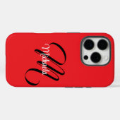 Minimalistische moderne monogram initiaal naam roo Case-Mate iPhone case (Achterkant (horizontaal))