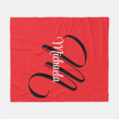 Minimalistische moderne monogram initiaal naam roo fleece deken (Voorkant (Horizontaal))
