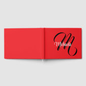 Minimalistische moderne monogram initiaal naam roo gastenboek (Volledig)