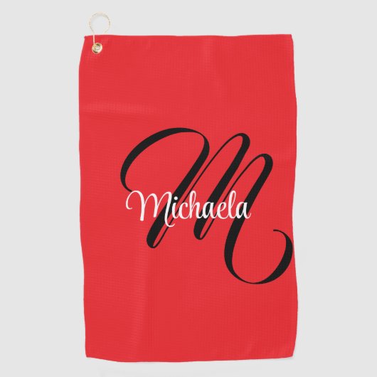 Minimalistische moderne monogram initiaal naam roo golfhanddoek (Voorkant)