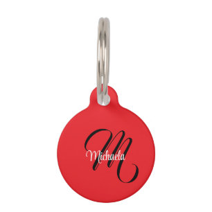 Minimalistische moderne monogram initiaal naam roo huisdierpenning