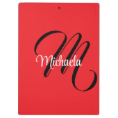 Minimalistische moderne monogram initiaal naam roo klembord (Achterkant)