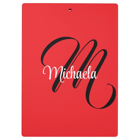 Minimalistische moderne monogram initiaal naam roo klembord (Achterkant)