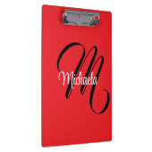 Minimalistische moderne monogram initiaal naam roo klembord (Rechts)