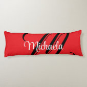 Minimalistische moderne monogram initiaal naam roo lichaamskussen (Achterkant)