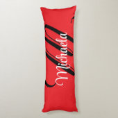 Minimalistische moderne monogram initiaal naam roo lichaamskussen (Achterkant (Verticaal))