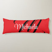 Minimalistische moderne monogram initiaal naam roo lichaamskussen (Voorkant)