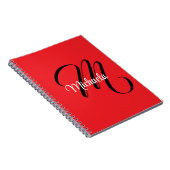 Minimalistische moderne monogram initiaal naam roo notitieboek (Rechterzijde)