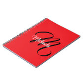 Minimalistische moderne monogram initiaal naam roo notitieboek (Linkerzijde)