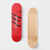 Minimalistische moderne monogram initiaal naam roo persoonlijk skateboard (Voorkant)