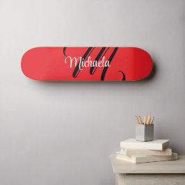 Minimalistische moderne monogram initiaal naam roo persoonlijk skateboard