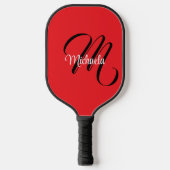 Minimalistische moderne monogram initiaal naam roo pickleball paddle (Voorkant)