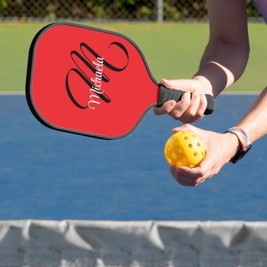 Minimalistische moderne monogram initiaal naam roo pickleball paddle (Insitu)