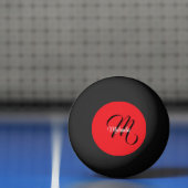 Minimalistische moderne monogram initiaal naam roo pingpongbal (Net)