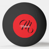 Minimalistische moderne monogram initiaal naam roo pingpongbal (Voorkant)