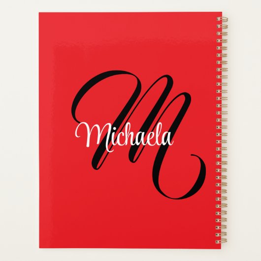 Minimalistische moderne monogram initiaal naam roo planner (Achterkant)