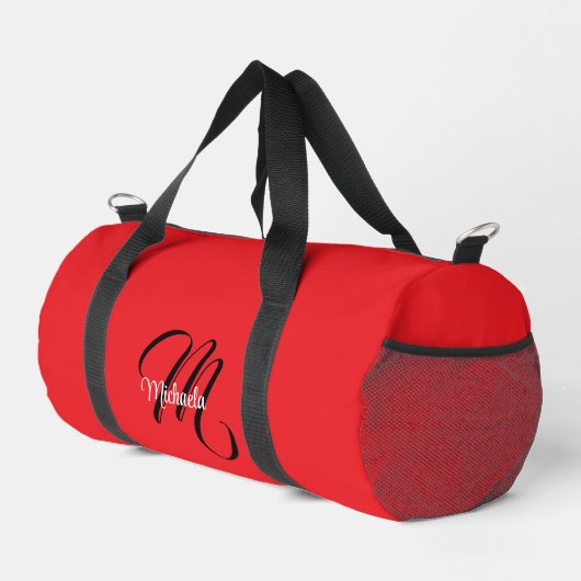 Minimalistische moderne monogram initiaal naam roo plunjezak (Rechterhoek)