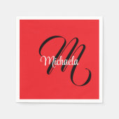 Minimalistische moderne monogram initiaal naam roo servet (Voorkant)