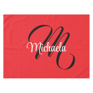 Minimalistische moderne monogram initiaal naam roo tafelkleed