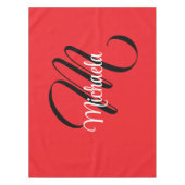 Minimalistische moderne monogram initiaal naam roo tafelkleed (Voorkant)