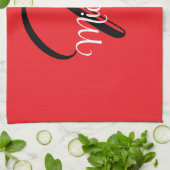 Minimalistische moderne monogram initiaal naam roo theedoek (Gevouwen)