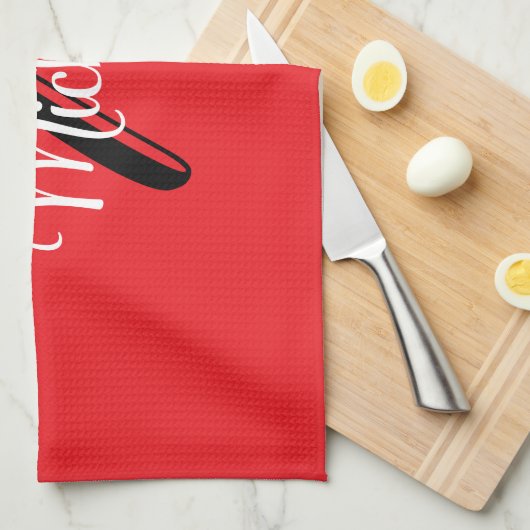 Minimalistische moderne monogram initiaal naam roo theedoek (Quarter Fold)