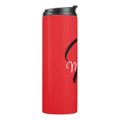 Minimalistische moderne monogram initiaal naam roo thermosbeker (Gedraaid links)