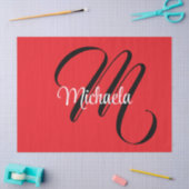 Minimalistische moderne monogram initiaal naam roo tissuepapier (Craft)