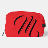 Minimalistische moderne monogram initiaal naam roo toilettasje (Achterkant)