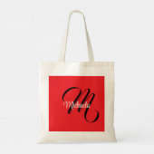 Minimalistische moderne monogram initiaal naam roo tote bag (Achterkant)