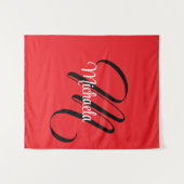 Minimalistische moderne monogram initiaal naam roo wandkleed (Voorkant (horizontaal))