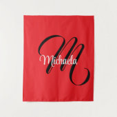 Minimalistische moderne monogram initiaal naam roo wandkleed (Voorkant)