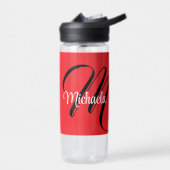 Minimalistische moderne monogram initiaal naam roo waterfles (Links)