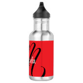 Minimalistische moderne monogram initiaal naam roo waterfles (Rechts)