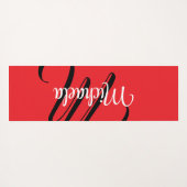 Minimalistische moderne monogram initiaal naam roo yogamat (Achterkant (horizontaal))