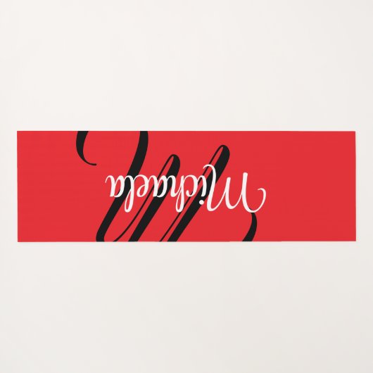 Minimalistische moderne monogram initiaal naam roo yogamat (Achterkant (horizontaal))